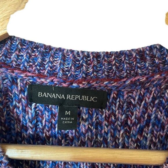 Banana Republic wool blend sweater size medium purple blue - Picture 2 of 5